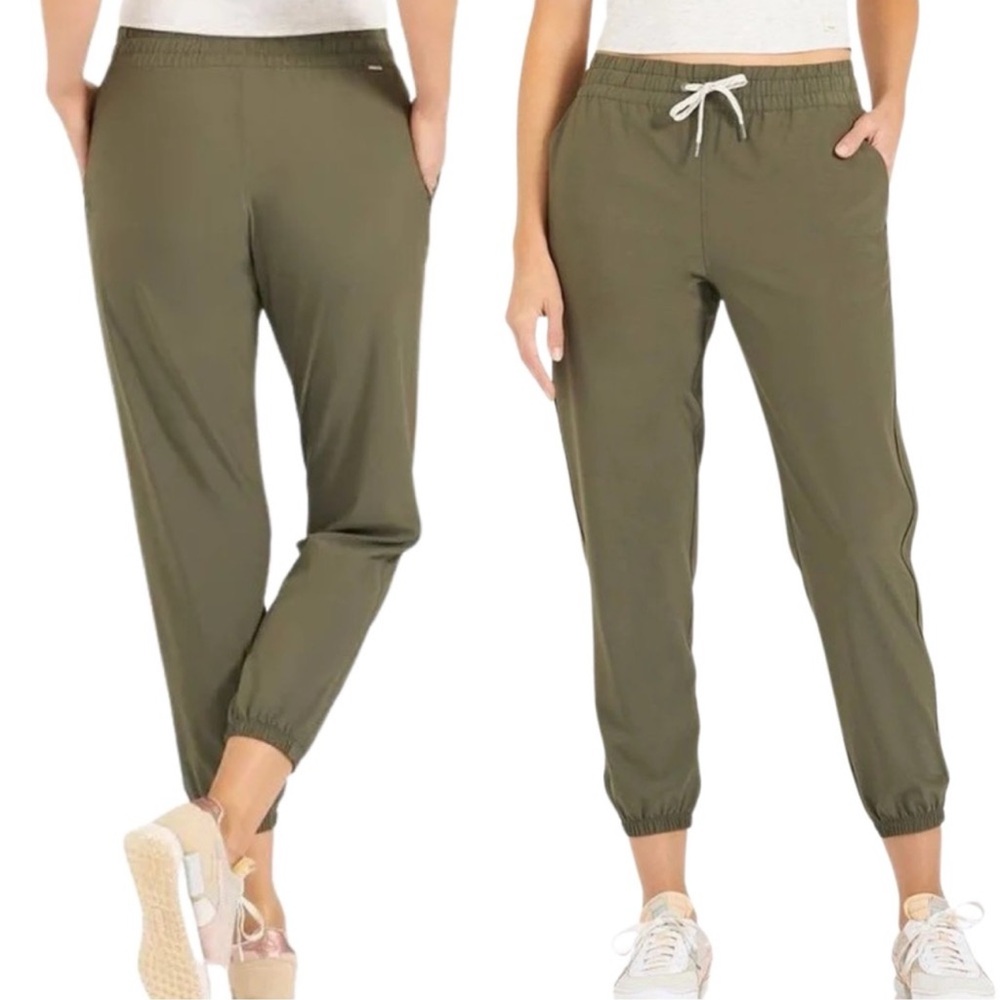 Vuori Weekend 7/8 Joggers Large Green Elastic Pull-On Pants Pockets Lightweight